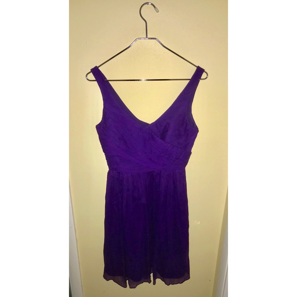 J.Crew purple silk chiffon dress